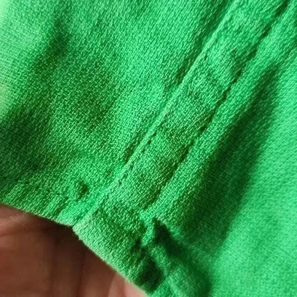 Vtg Polo Ralph Lauren linen blend short sleeve shirt‎ Kelly Green Sz L
